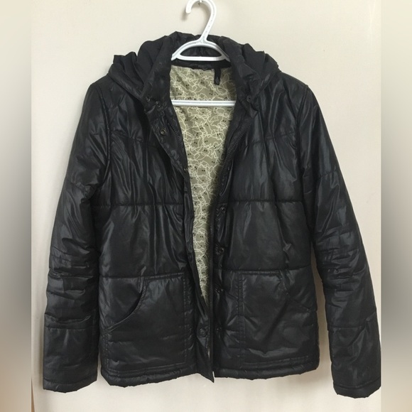 Hurley Jackets & Blazers - Hurley Black Black Puffer Quilted Jacket